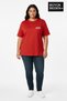 Süperlife Women's Large Size New York Printed 3Xl-6Xl Crew Neck T-Shirt Spr25Btsk510-05