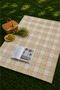 Şanel Cream Fabric Checkered Tablecloth, Table Cover, Picnic Cover, Multi-Purpose Cover 150X150Cm