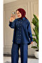 6295 - Comfortable Casual Slim Women's Denim Shirt and Pants Set - 4