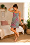 Women's Heart Patterned Strap Nightgown Pink – Comfortable Fit, Soft Texture, Sleepwear and Home Wear - 2