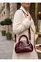 Women's Patent Leather Half Moon Hand and Shoulder Bag – Vintage Y2K Baguette Model - 2