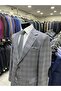 Cotton Combined Men's Suit (Jacket Checked). Pants Black or Navy Blue (Plain) - 5