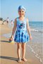 Girl's Skirted Swimsuit and Cap Set Sea Pool Swimsuit