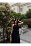 Square Neck Aerobin Maxi Dress with Rope Straps and Reverse Stitching Detail - 2