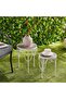 Inferno 2-Piece Round Metal Planter Stand - White