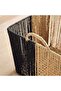Malorie Paper Rope Storage Basket With Handle 35x35x25cm - Brown/black - 2