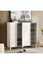 Nevada Shoe Rack 30 Pairs With 4 Door - White - 2