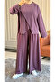 6582 - Stylish Comfortable Casual Modal Asymmetrical Tunic Trousers Women's Set - 6