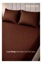 3-Piece Striped Microfiber Fitted Sheet Set Large Single 120x200cm, Chocolate Brown - 4
