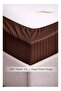 3-Piece Striped Microfiber Fitted Sheet Set Large Single 120x200cm, Chocolate Brown - 3