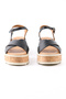 Genuine Leather Black Wedge Sole Women's Sandals - Z263402 - 3