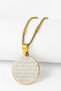 Gold Color Hilye-I Şerif and Ayetel Kürsi Written Prayer Spiritual Design Stainless Steel Necklace with Thick Doc Chain and Rod - 2
