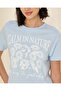 Women Blue Printed T-Shirt - 4