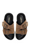 Women's Mink Double Buckle Suede Leather Slippers 26Sfd271710 - 4