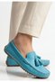Irja Blue Genuine Leather Ballerina Shoes - 2