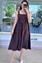 Square Collar Tencel Muslin Fabric Dress 6Y308 - 3