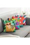 Double-Sided Suede Colorful Geometric and Sloth Animal Pattern Throw Pillow Covers Set of 4 - Decorative Pillowcases with Viva La Vita Text - 3