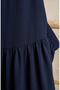 Bürümcük Fabric Elastic Waist Gathered Skirt 0561-03 Indigo - 4