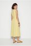 Women's Yellow Lined Pocket Detailed Draped Waist Design Midi Dress 1094 60286370 - 6