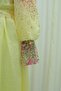 Button Detailed Patterned Lined Policotton Dress with Belted Waist - Yellow - 6