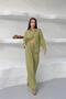 Women's Green Tensel Fabric Oversized Shirt and Pants Two-Piece Set Nbnp037 - 3