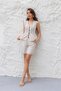 Women's Beige Button Detailed Vest Bermuda Shorts Two-Piece Summer Linen Set Nbnp034 - 5