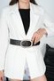 Oval Gold Buckle Women's Dress Belt Shirt Belt Jacket Belt - 3