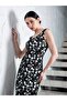 Backless Mesh Fabric Slit Long Women's Dress - 4