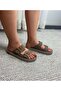 Women's eleni mink suede double buckle comfortable sole slippers - 2