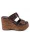 D26Yt-1720 Platform Padded Leather Young Women's Slippers - 2