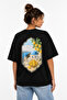 Unisex Women's Men's Amalfi Lemon Back Printed Oversize Thick Fabric Relaxed Cut Cotton T-Shirt - 2