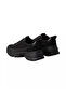 Men's Thick Heel Leather Laced Comfortable Sole Black Sneaker - 6
