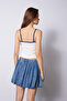 Flower Embroidered Strap Top Ecru - 4