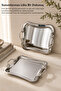 Silver Tray Set with Handles - Set of 2 Different Sizes Italian Serving Presentation Coffee Tray with Handles - 5