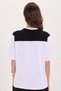 Women's Oversize Wide Cut 100% Cotton Shoulder Tie Short Sleeve Crew Neck White T-Shirt - 8