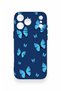 iPhone 17 Pro Max Compatible Blue Butterfly Pattern Silicone Case - 2