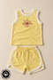 Unisex Sun Printed Piping Detailed 100% Cotton Baby Kids Athlete Shorts Set - 4