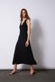 V-Neck Midi Tricot Dress Black - 2