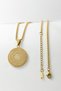 Gold Color Inshirah and Nasihat Hat Ayetel Kürsi Written Double Sided 60 cm Thick Doc Chain Stainless Steel Necklace - 6