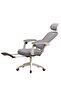 Ergonomic Mesh Office Chair with Footrest & Adjustable Lumbar Support – Gray Mesh White Frame