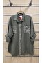 Italian Linen Shirt with Sequin Pocket Detail, Oversized Cut