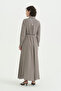 Beli Belted Shirt Collar Modal Dress - Gray - 4
