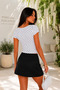Women's Polka Dot Square Neck Viscose Fabric Combed Cotton Short Sleeve Slim Fit Crop Blouse - 3