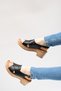 Wang Genuine Leather Cross-Strapped Thick Padded Heeled Ankle Strap Buckle Detailed Daily Comfortable Lightweight Women's Sandals Real Leather - 3
