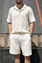 Male, Apash Collar, Summer, 100% Cotton, Muslin Weaving, Top-Down Suit G14-303 - 5