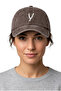 Brown Embroidered Washable Vintage Unisex Hat with Letter Y - 2