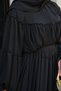 Women's Pleated Skirt with Tie Waist Tulle Dress Black - 5