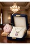 316L Steel Chain Silver Color Bowknot Detail Pink Zircon Stone Steel Necklace - 3