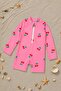 Cherry Patterned Baby Girl Long Sleeve Zippered Jumpsuit Swimsuit - 5
