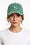 Light Green Embroidered Washable Vintage Unisex Hat with Letter m